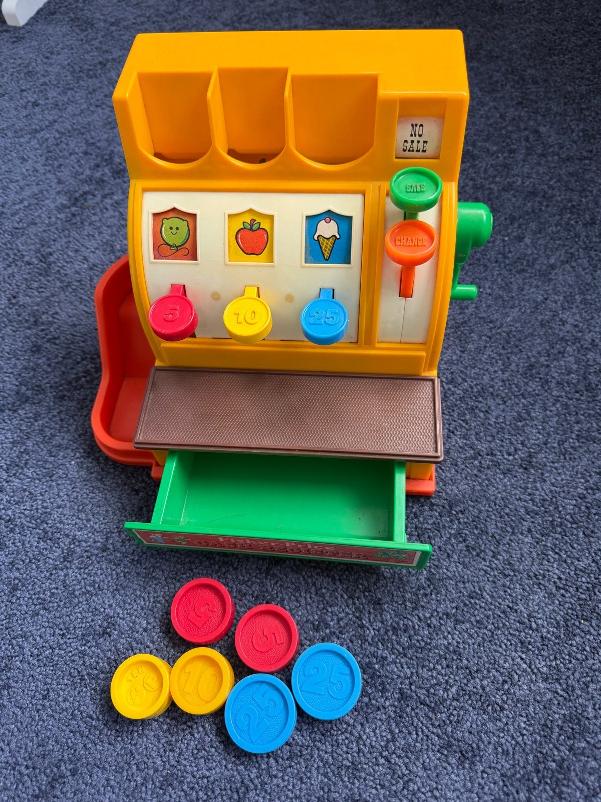 Vintage Fisher-Price Kassa Speelgoed met Munten, Ophalen of Verzenden, Gebruikt, Jongen of Meisje