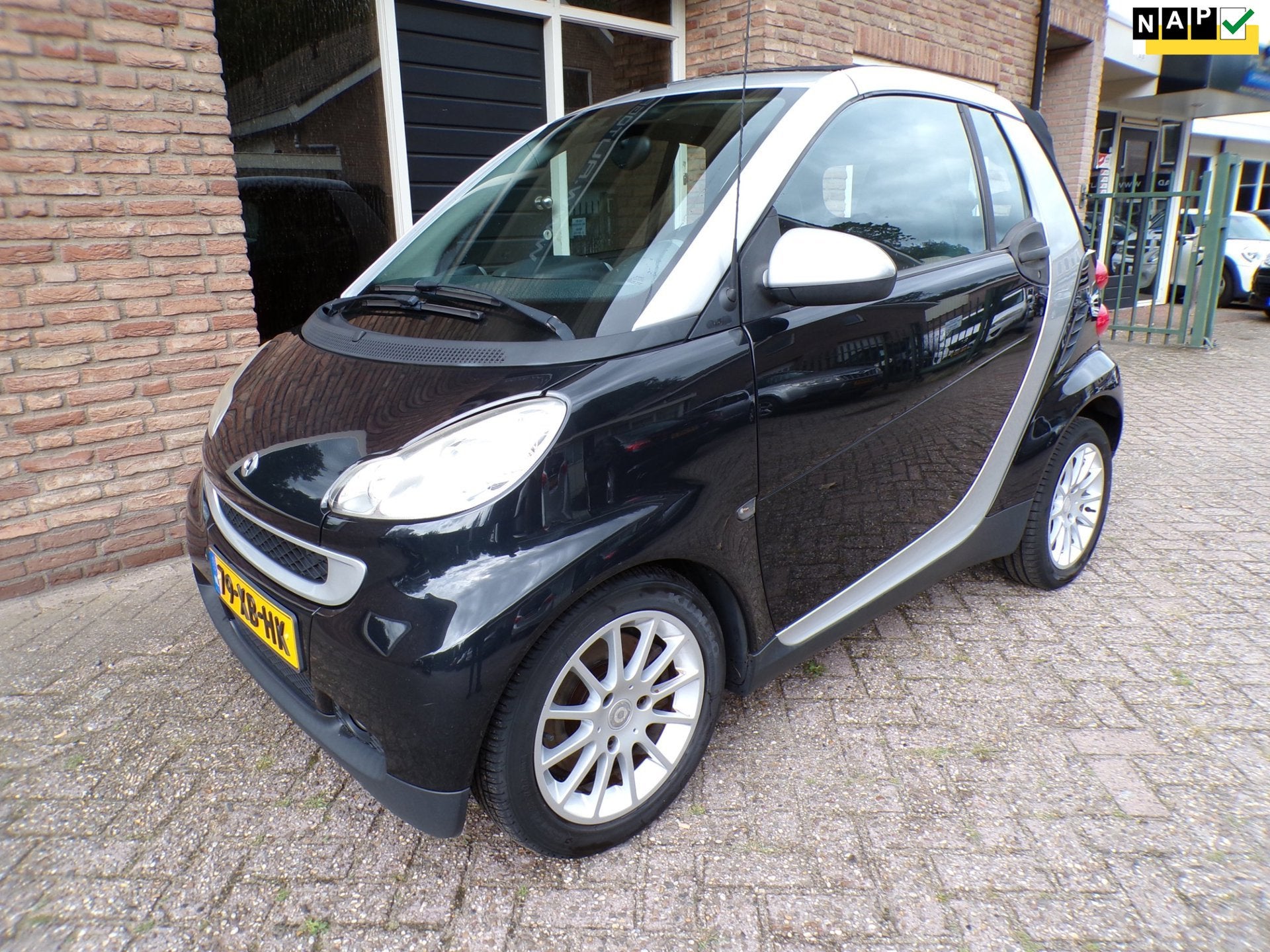 Smart Fortwo cabrio 1.0 Pure Automaat / Airco, Auto's, Automaat, Gebruikt, Zwart, Zwart
