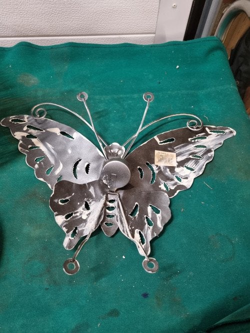 vlinder met waxinehouder grijs, Ophalen of Verzenden, 'T Olde Gre-j, Info@toldegrej.nl, Endepoelstraat 20f Didam