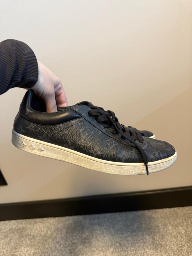 Louis Vuitton Heren Sneakers Monogram Print Maat 41, Zwart, Ophalen of Verzenden, Sneakers of Gympen, Gedragen