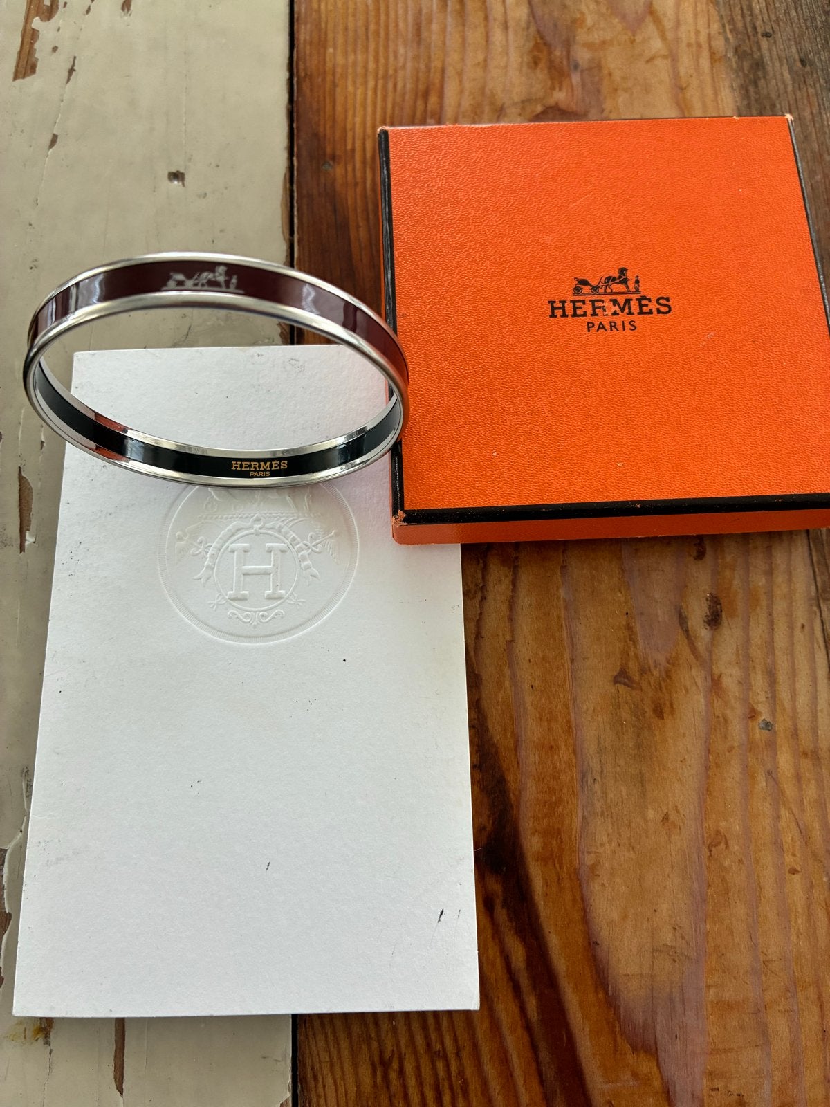 Hermès Calèche armband Bordeaux email 20+cm, Verzenden, Zo goed als nieuw, Rood, Staal