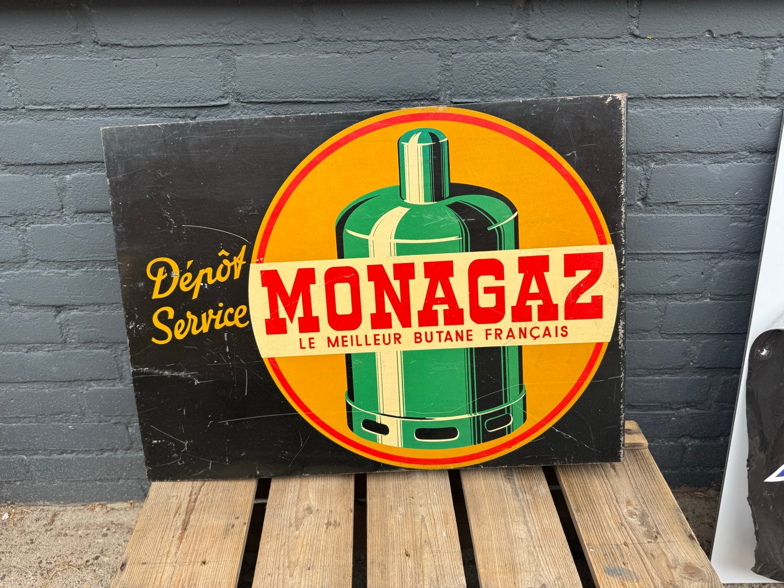 Vintage Monagaz Reclamebord - Butaan, Ophalen of Verzenden