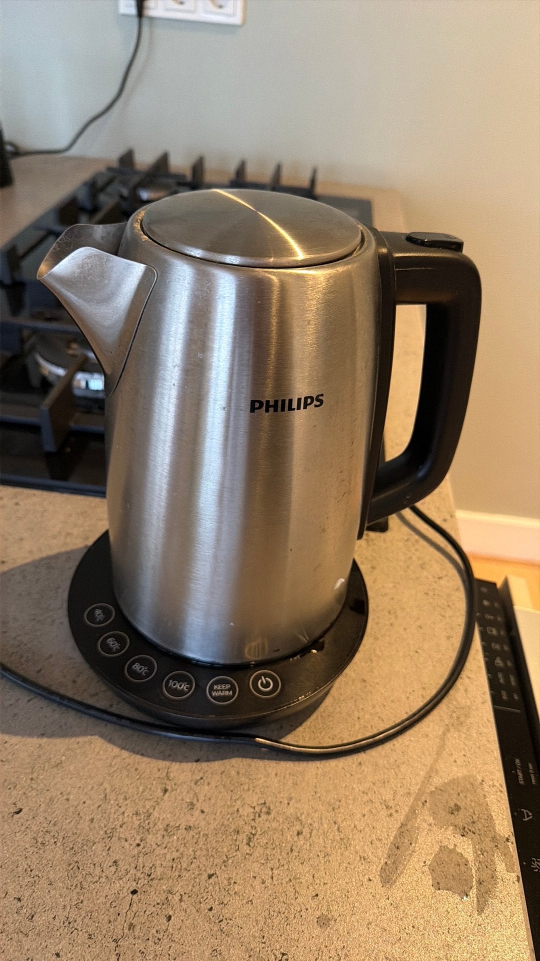 Philips Avance Collection Waterkoker, 1 tot 2 liter, Ophalen, Gebruikt, Rvs