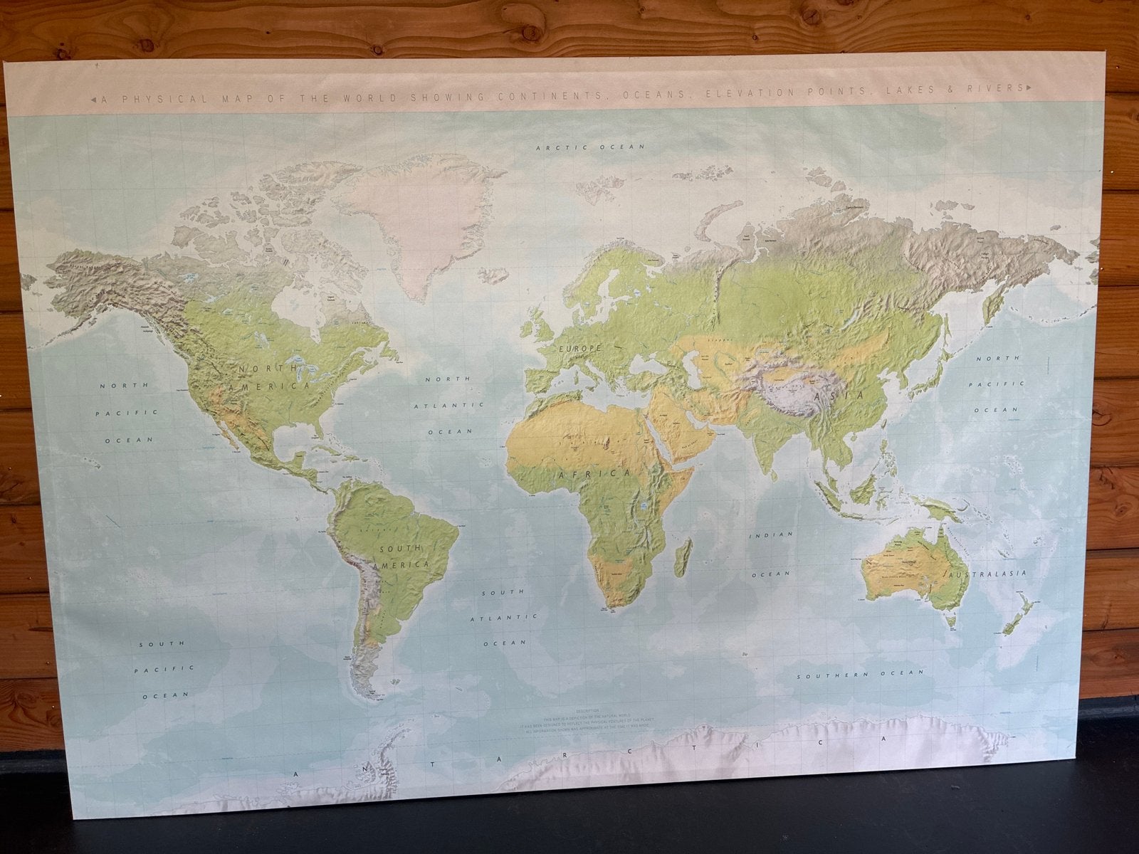 Grote Wereldkaart - Fysieke Reliëfkaart, Boeken, Ophalen, 2000 tot heden, Wereld, Landkaart