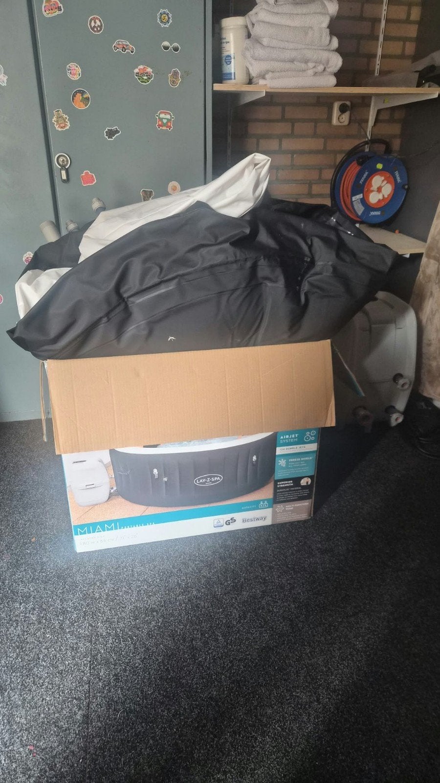 Lay-Z-Spa Miami AirJet opblaasbare jacuzzi met accessoires, Minder dan 80 cm, Opblaaszwembad, Rond, Ophalen of Verzenden