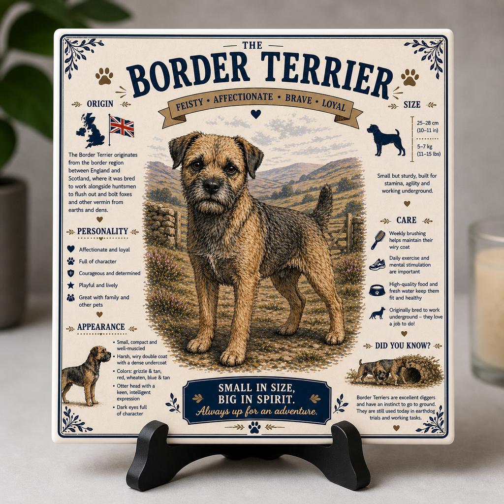Border Terrier - Infographic Tegel, Ophalen of Verzenden, Nieuw