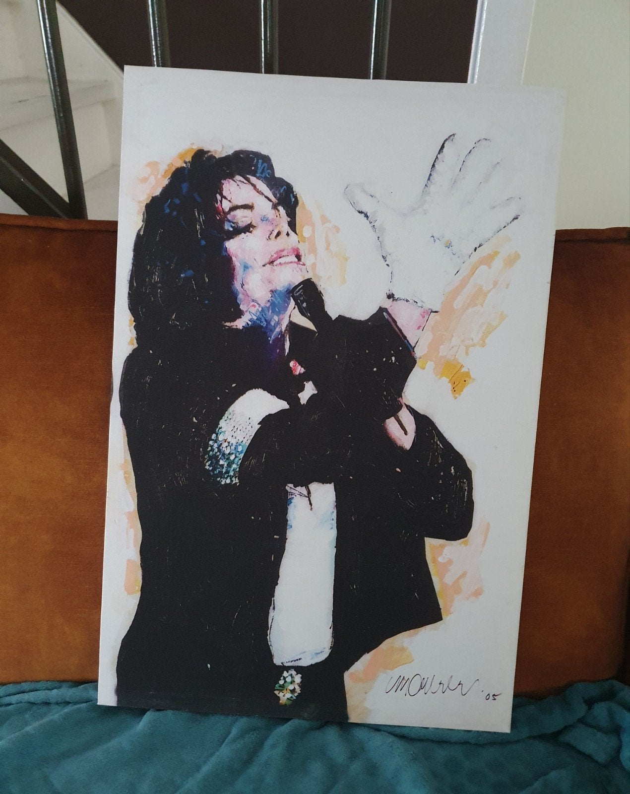 Michael Jackson Pop Art canvas, Ophalen of Verzenden, Op houten frame, Textiel, Figuren