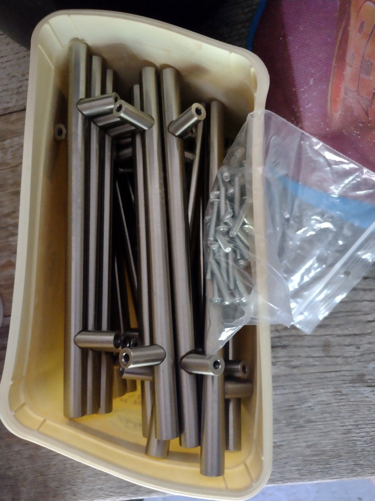 Set van RVS deurgrepen/kastgrepen met schroeven, Ophalen of Verzenden, Gebruikt, Rvs, Klink of Kruk