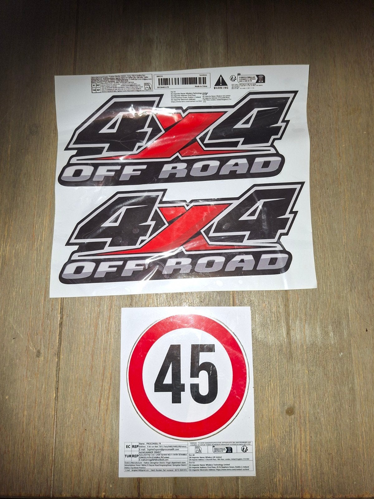 4x4 Off Road Stickers en Snelheidsbord 45, Ophalen of Verzenden