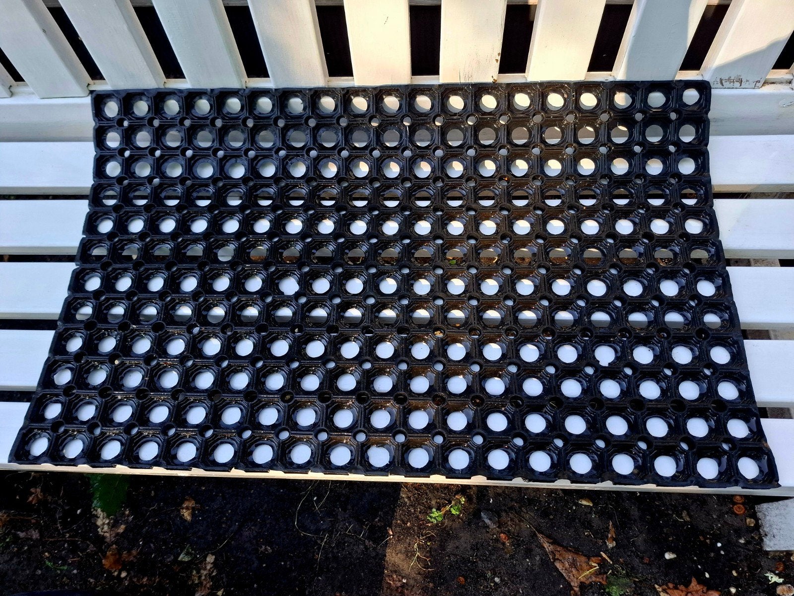 Buiten Deurmat, zwart rubber, ca 80cm x 50cm, Tuin en Terras, Ophalen, Zo goed als nieuw, Rubber, Buiten