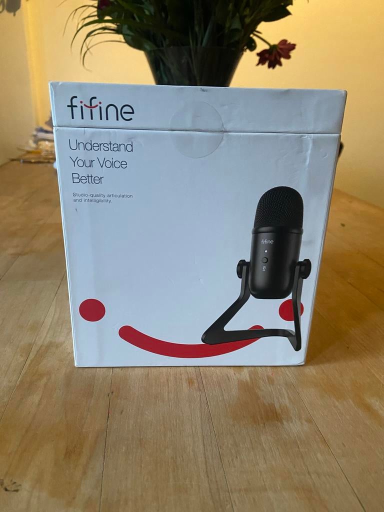 Fifine Condensator Microfoon - USB Studio Kwaliteit, Ophalen of Verzenden, Zo goed als nieuw, Studiomicrofoon