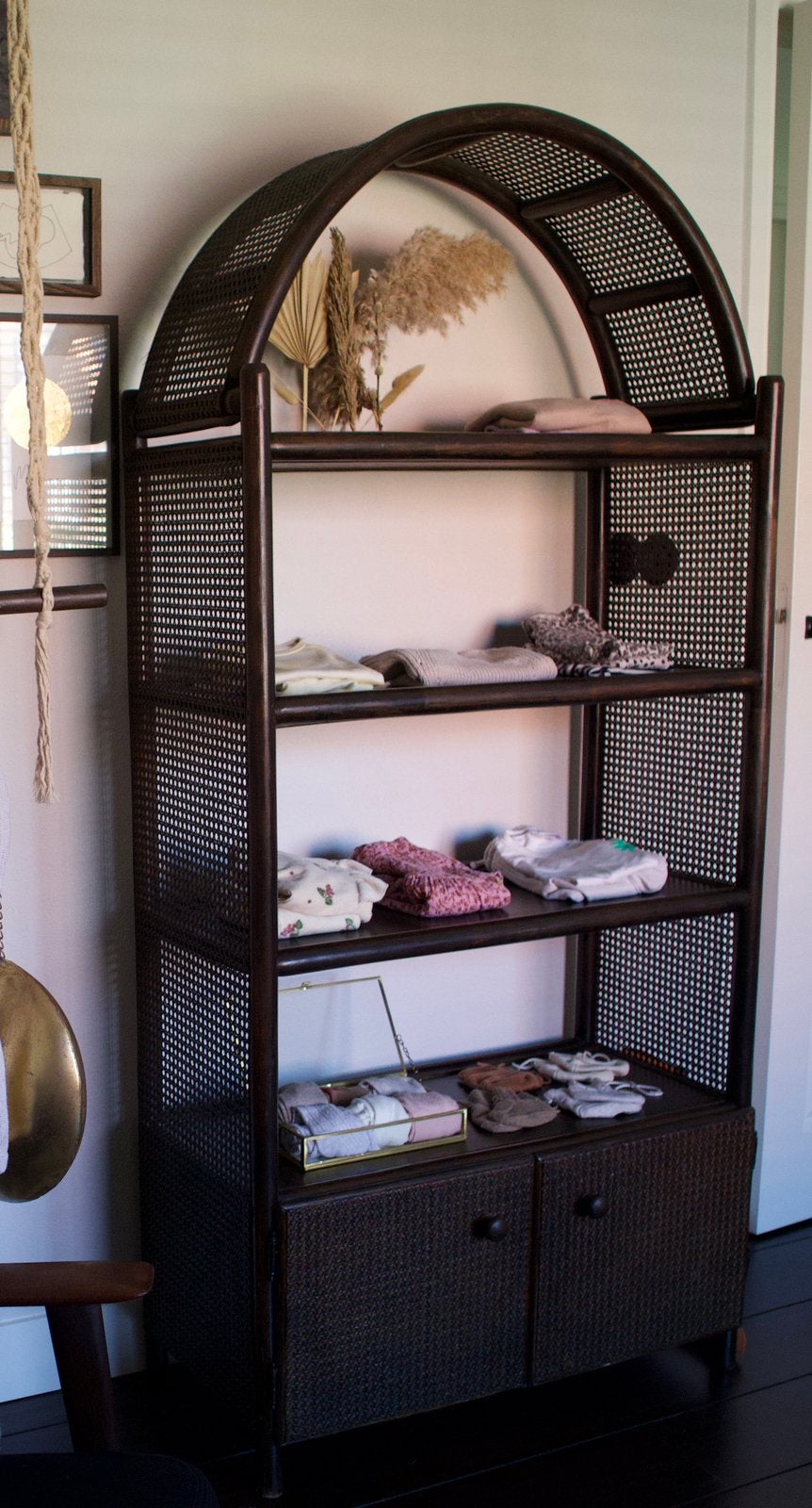 Webbing boho rotan open boogkast bohemian stijl, Ophalen, Zo goed als nieuw