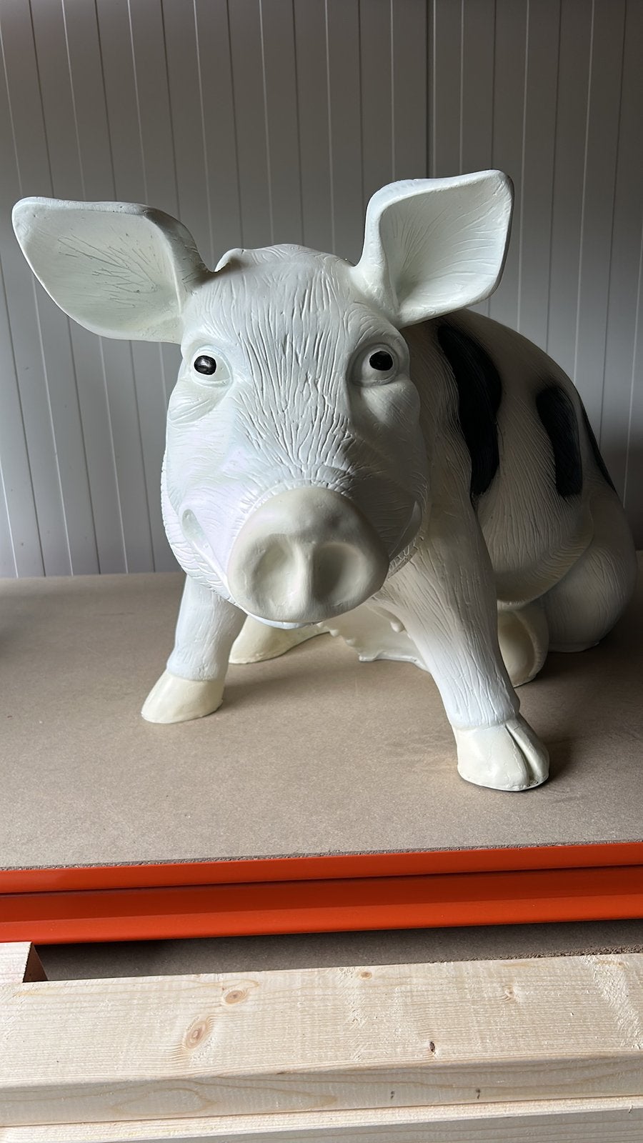 Varkens beeld varken zittend xxl Deco, Ophalen, Nieuw, Beeldje of Figuurtje