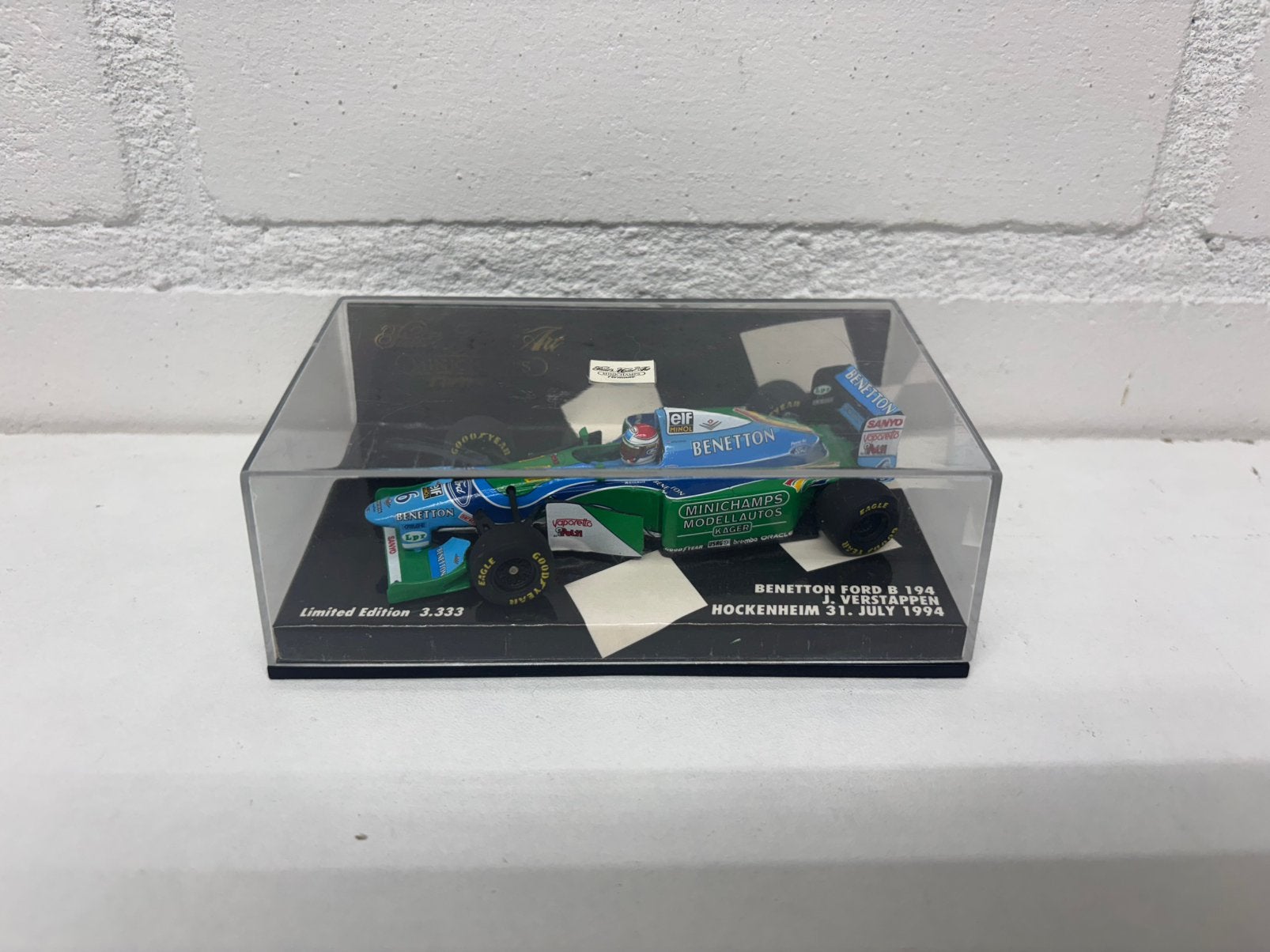 Jos verstappen benetton ford b194 hockenheim 1994 1:43, Verzamelen, Ophalen of Verzenden, Zo goed als nieuw
