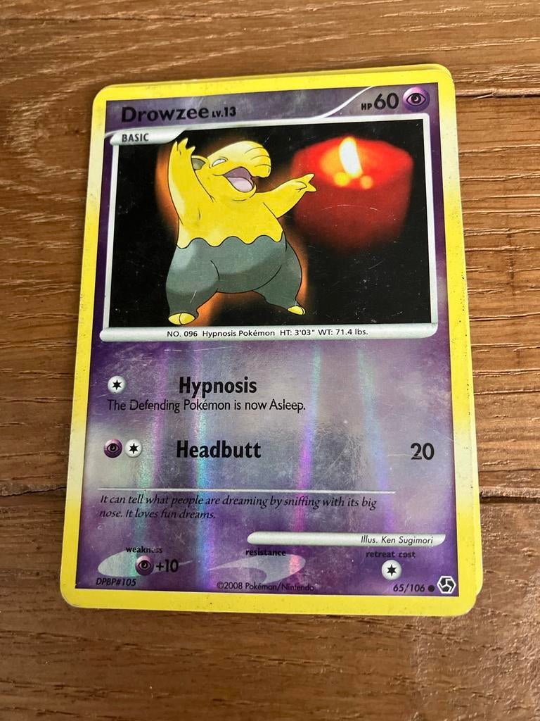 Pokémon kaart Drowzee LV.13, Ophalen of Verzenden, Gebruikt, Losse kaart, Foil