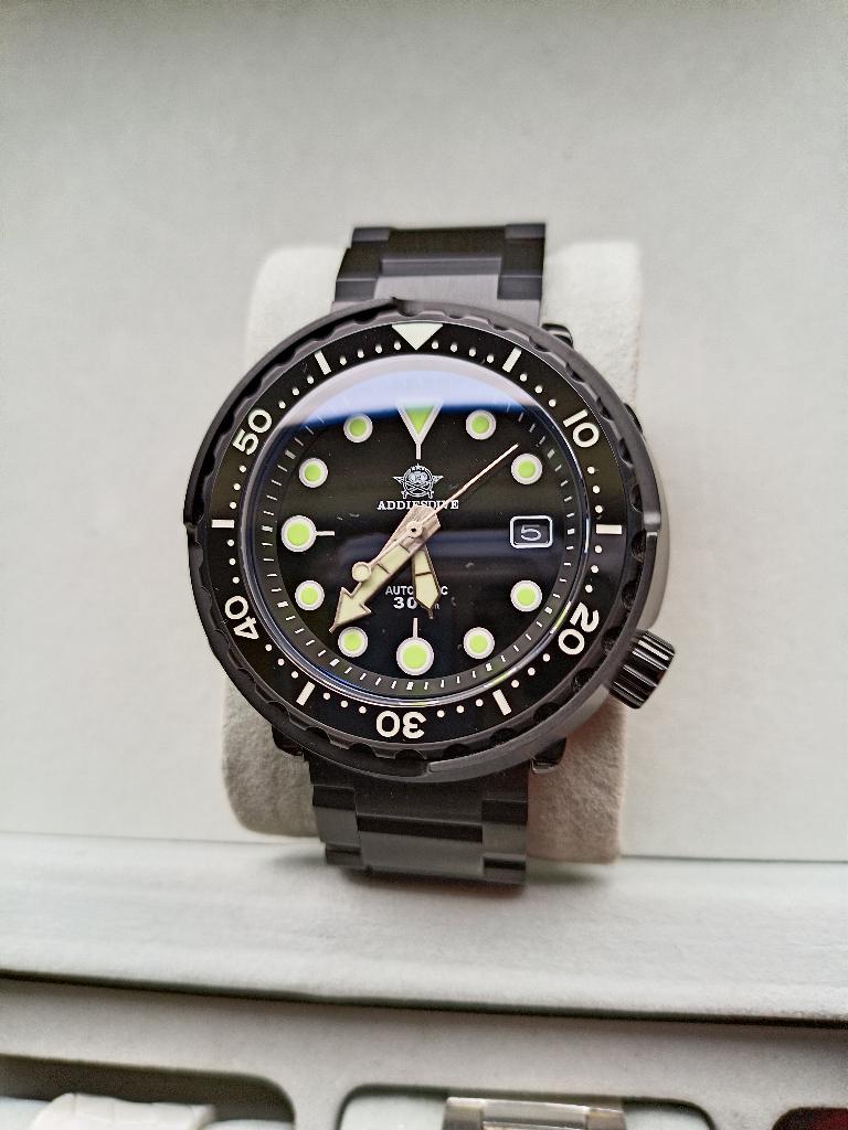 Addiesdive Duikhorloge 300m. NH35 (Seiko) uurwerk, Overige merken, Staal, Staal, Polshorloge