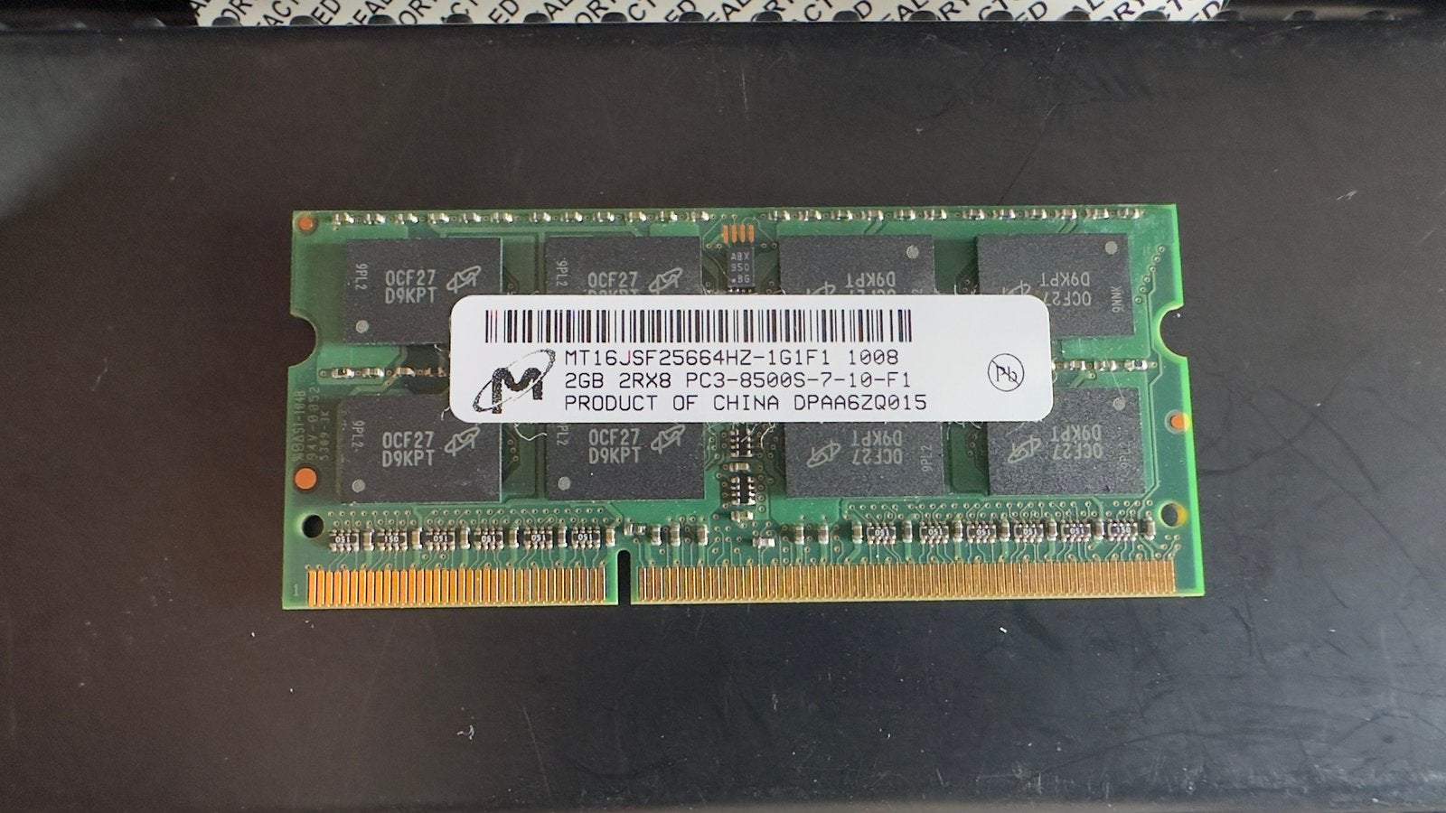 Micron 2GB DDR3-1066 Laptop Geheugen SO-DIMM, Gebruikt, DDR3, Ophalen of Verzenden, 2 GB
