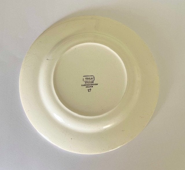 Digoin Sarreguemines Odile plat bord diner bord met rozen, Antiek en Kunst, Antiek | Servies los, Ophalen of Verzenden