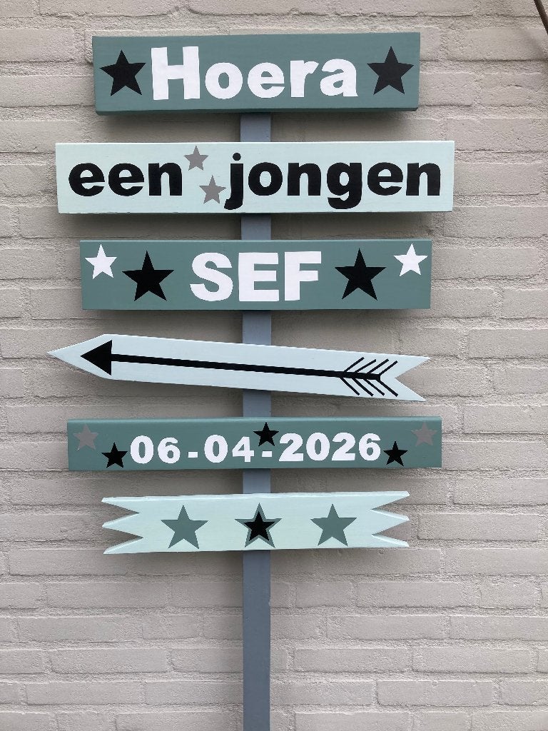 Foto 10 van geboorte bord jongen en meisje