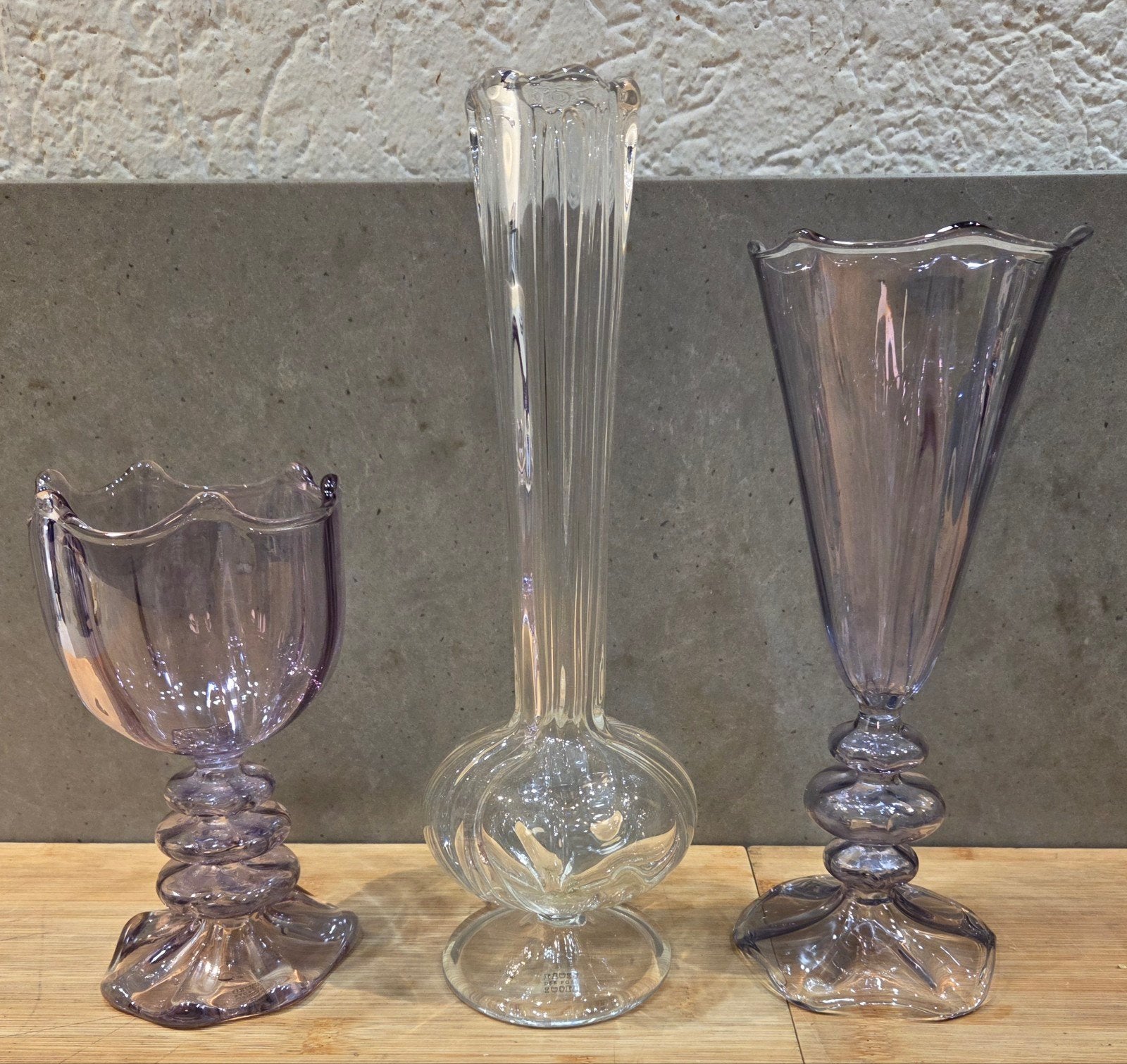 3 ZGN Des Pots vaasjes, Ophalen, Zo goed als nieuw, Glas