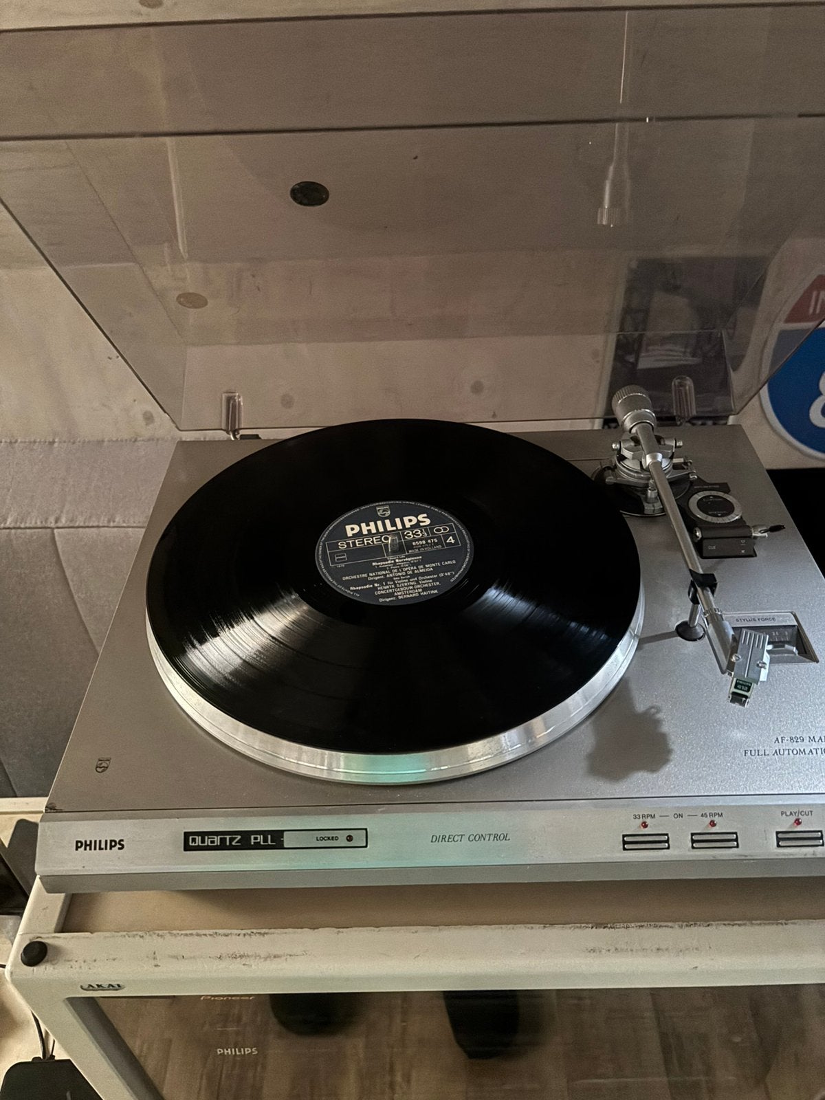 Philips AF-829 Mark II Platenspeler met 412 element, Philips, Gebruikt, Automatisch, Ophalen of Verzenden