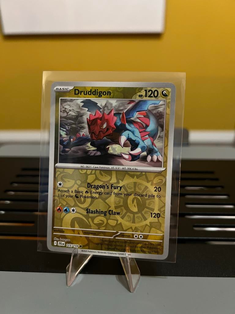 Pokémon Kaart Druddigon 115/159 - Zeldzaam Reverse Holo, Ophalen of Verzenden, Zo goed als nieuw