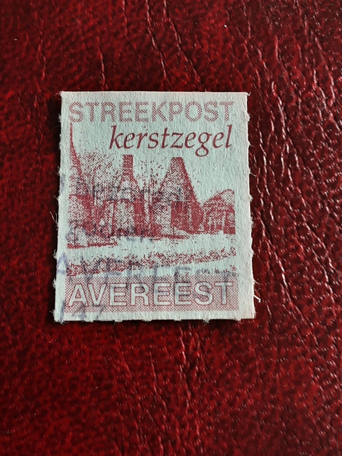 Streekpost Avereest.  Kerstzegel Purperrood ( gest), Ophalen of Verzenden
