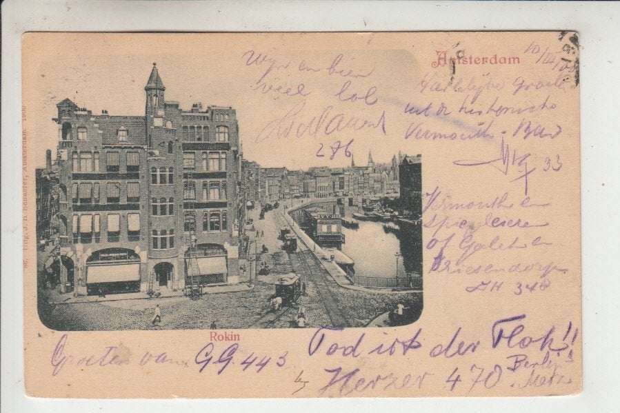 Amsterdam, Rokin, Ophalen of Verzenden, Voor 1920, Gelopen, Noord-Holland