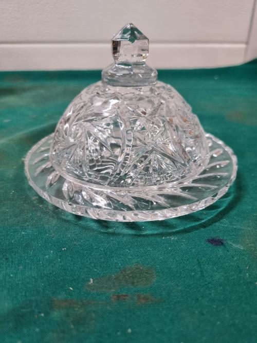 botervloot kristal glas vintage, Antiek en Kunst, Ophalen of Verzenden