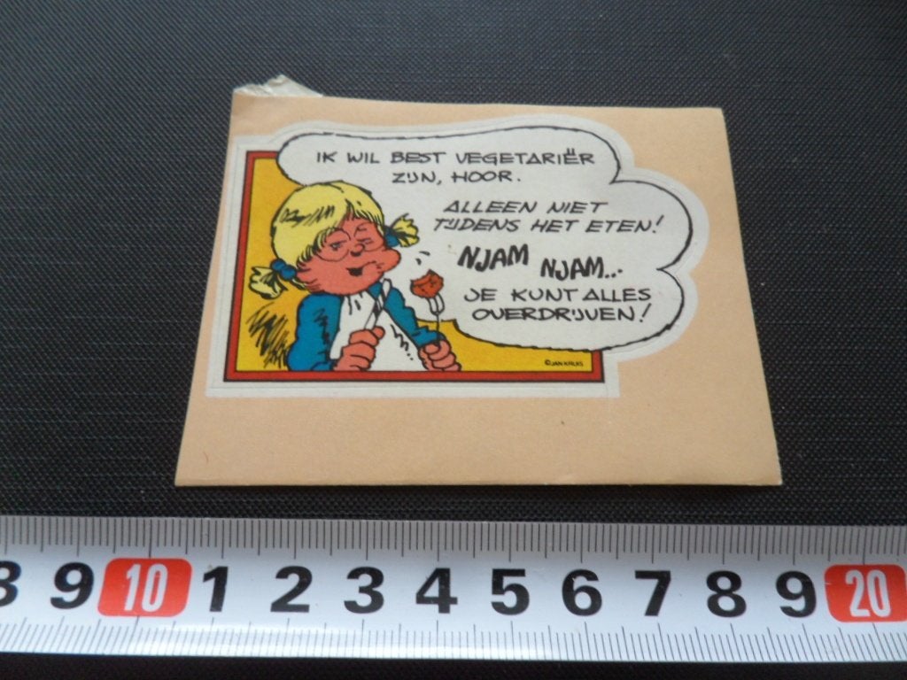sticker strip jan jans en de kinderen vegetariër catootje, Ophalen, Zo goed als nieuw