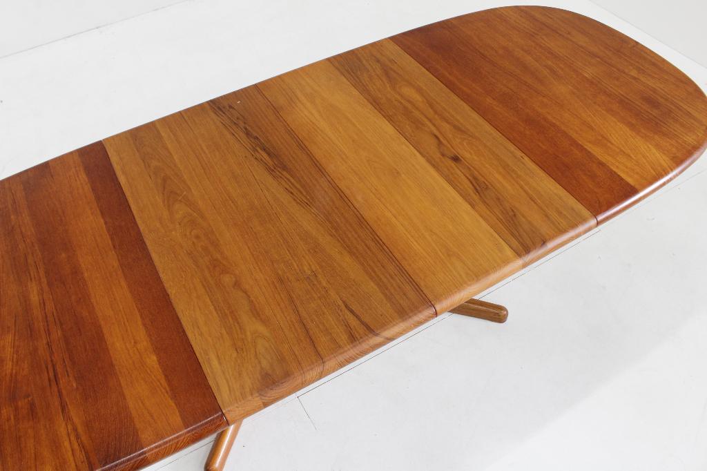Vintage Deense ovalen uitschuifbare eettafel tafel, 200 cm of meer, Zo goed als nieuw, Vijf personen of meer, Ovaal