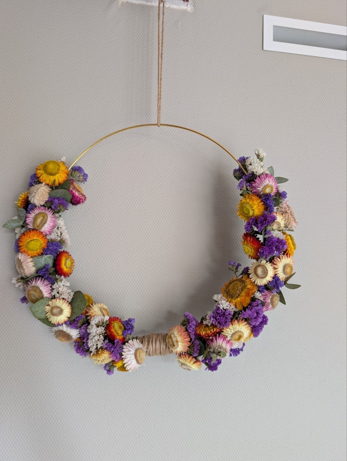 Krans/ ring van droogbloemen, Ophalen of Verzenden, Nieuw, Krans, Natuurlijk materiaal