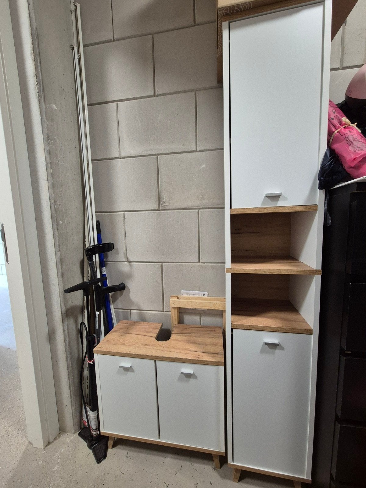 Badkamer set kast en onderkast, Ophalen, (Half)hoge kast, Gebruikt, 50 tot 100 cm