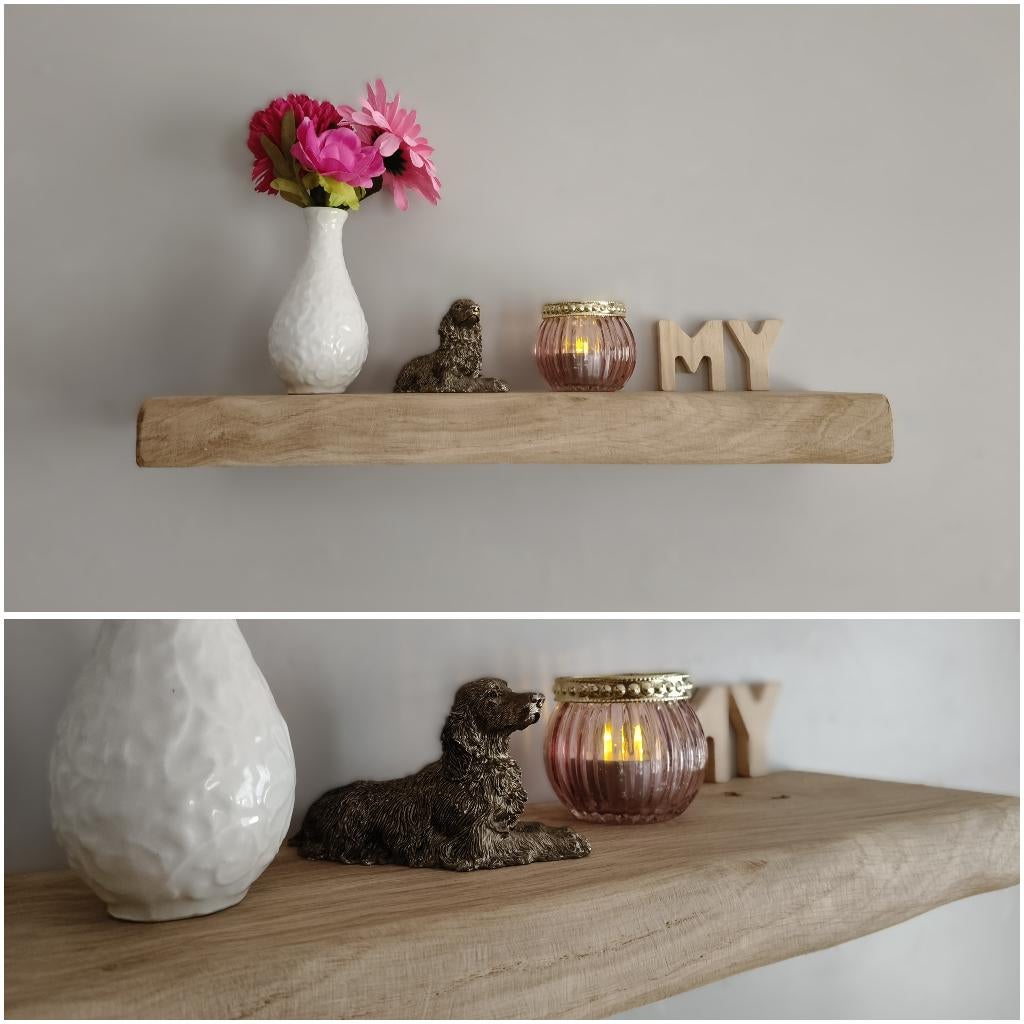 Zwevende massief eikenhouten wandplank schap 42cm #232, Houtatelier M.Y., Info@myhoutatelier.nl, Nieuw, Ophalen of Verzenden