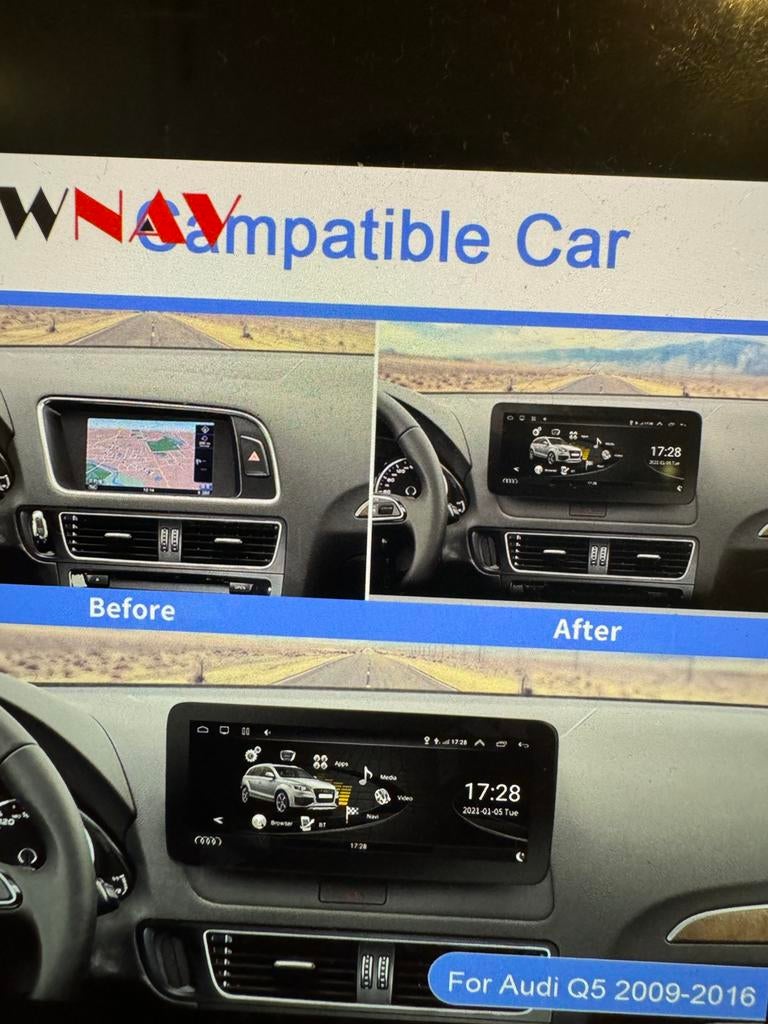 Android 12 Carplay+Wireless Auto voor Audi Q5 2009-2016, Ophalen of Verzenden, Zo goed als nieuw