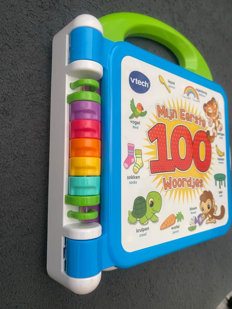VTech Mijn Eerste 100 Woordjes Boek - Interactief, Ophalen of Verzenden, Zo goed als nieuw, Taal en Lezen, Met geluid