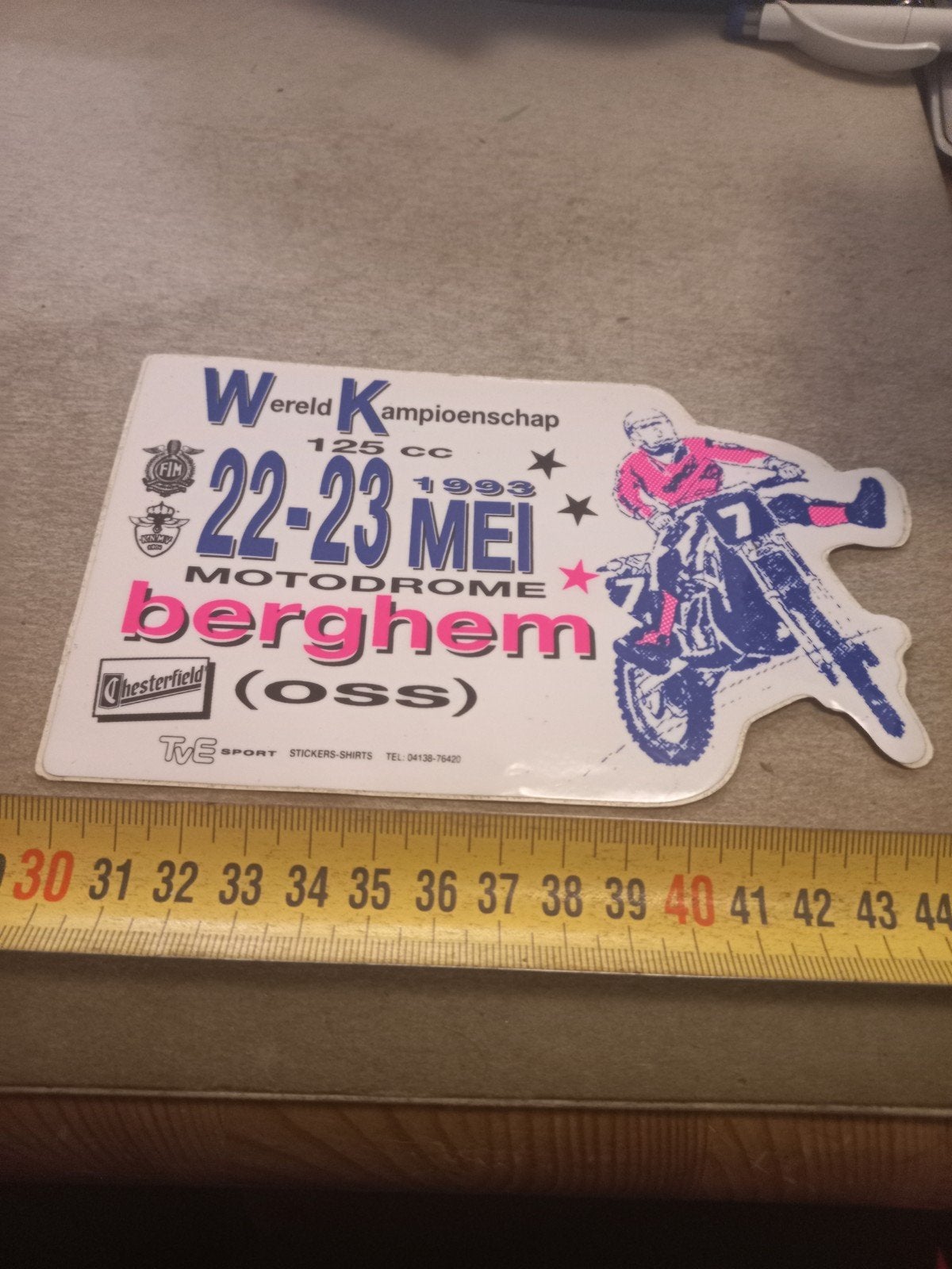 Vintage Wereld Kampioenschap Motocross Sticker 1993, Verzamelen, Ophalen of Verzenden