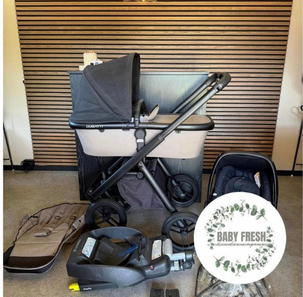 4-1 SET: DUBATTI BLACK & STONE + MAXI/BASE • NIEUWSTAAT! ✨, Kinderen en Baby's, Buggy's, 7462EP, Nieuw, Ophalen of Verzenden, Verstelbare rugleuning