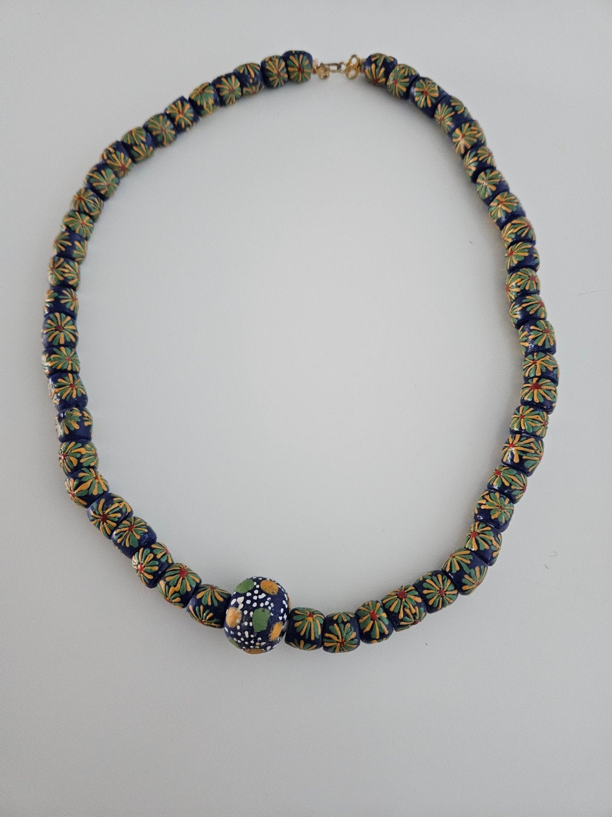 Vintage Afrikaanse  Krobo kralen, Ophalen, Zo goed als nieuw, Blauw, Overige materialen