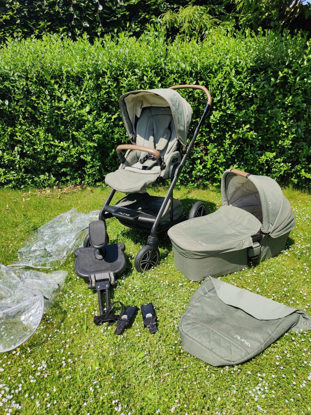 Nuna Mixx Next Pine Kinderwagen & Reiswieg Compleet, Gebruikt, Combiwagen, Verstelbare duwstang, Ophalen