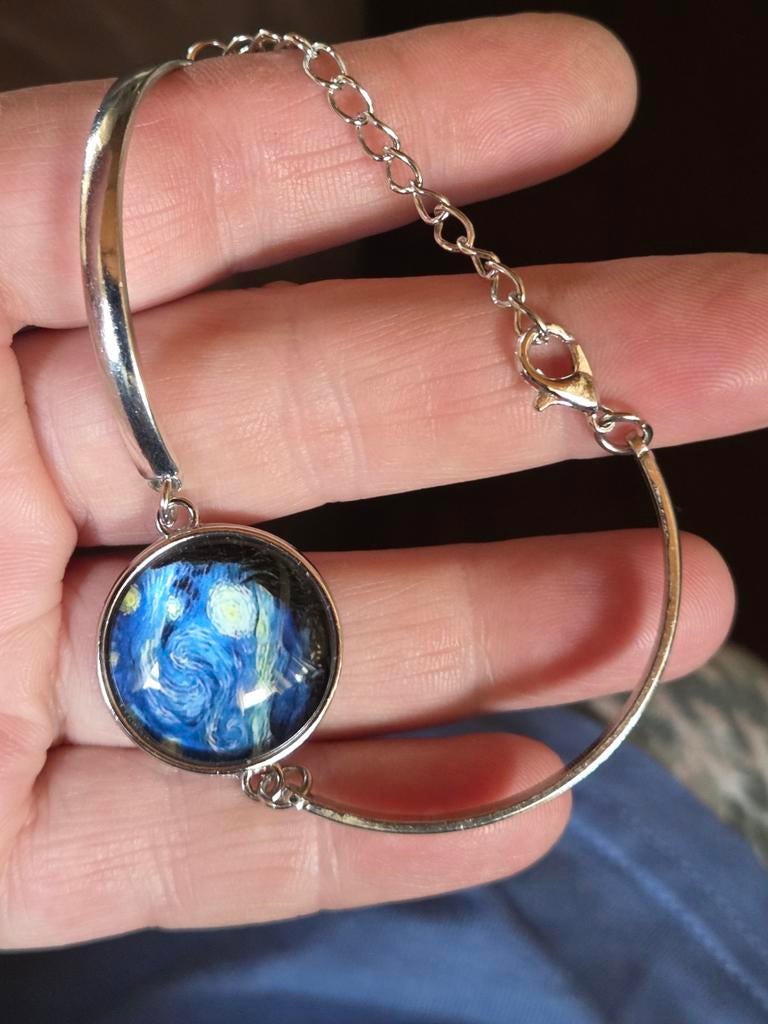 Armband 'De Sterrennacht' van Van Gogh, Ophalen of Verzenden, Nieuw, Zilver, Overige materialen