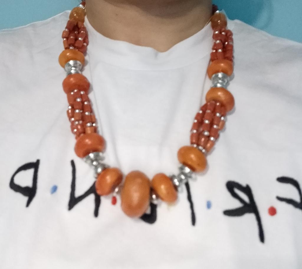 Amazigh Berber Marokkaanse ketting, Ophalen of Verzenden, Zo goed als nieuw, Oranje, Overige materialen