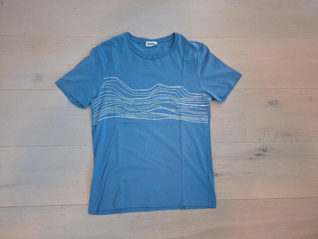 Armed Angels blauw met wit golvenprint t-shirt maat M, Ophalen of Verzenden, Zo goed als nieuw, Armed Angels, Maat 48/50 (M)