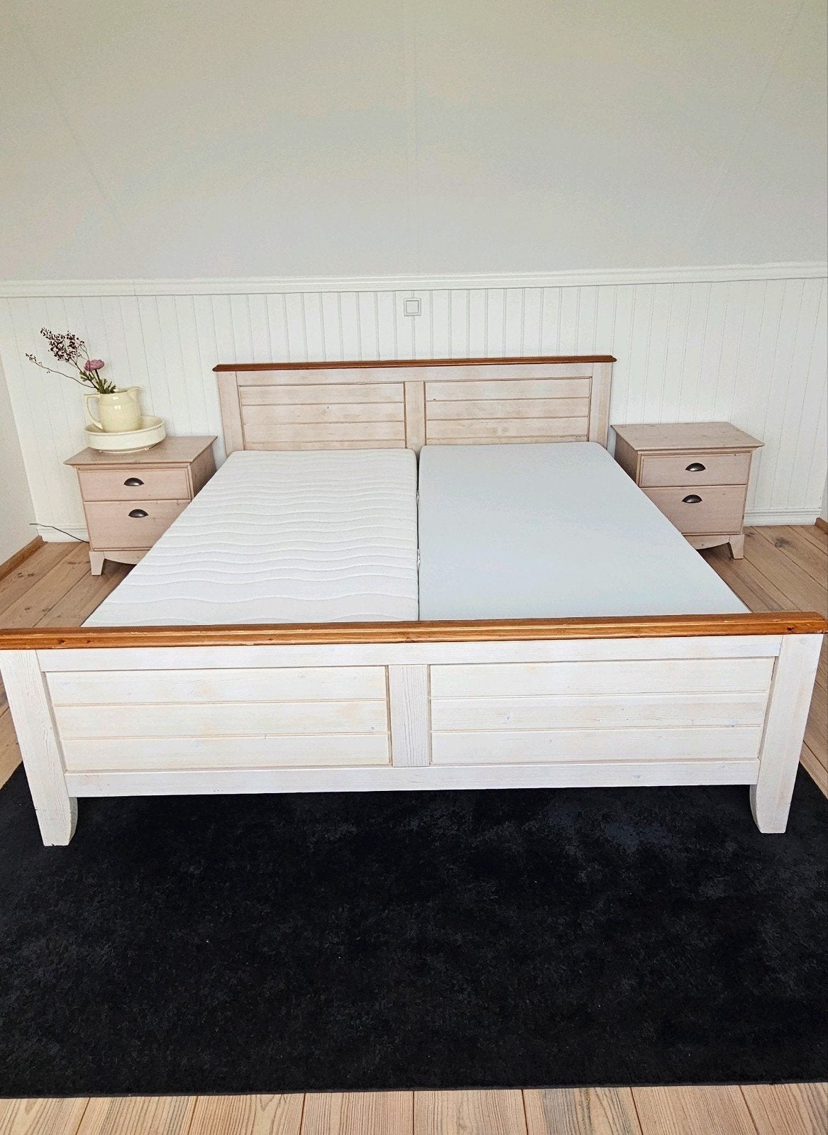 ledikant met nachtkastjes en sidetable, Huis en Inrichting, Ophalen, Gebruikt, Tweepersoons, 180 cm