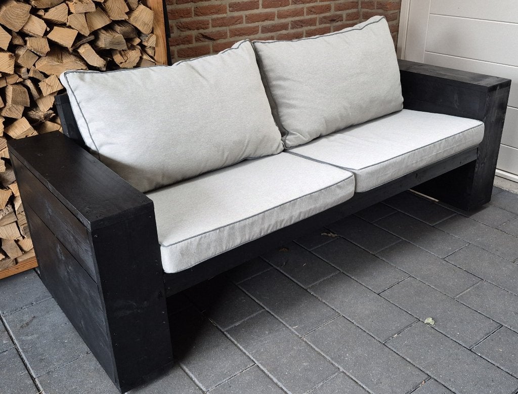 Steigerhouten bank (NIEUW) met kussens (210 x 80 cm), Ophalen, 3 zitplaatsen, Steigerhout, Nieuw