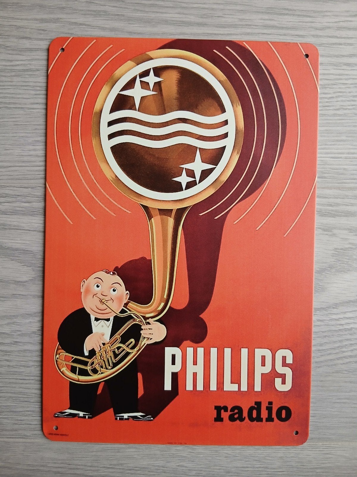 Philips Radio 20x30 cm Metalen Reclamebord, Verzenden, Nieuw, Reclamebord