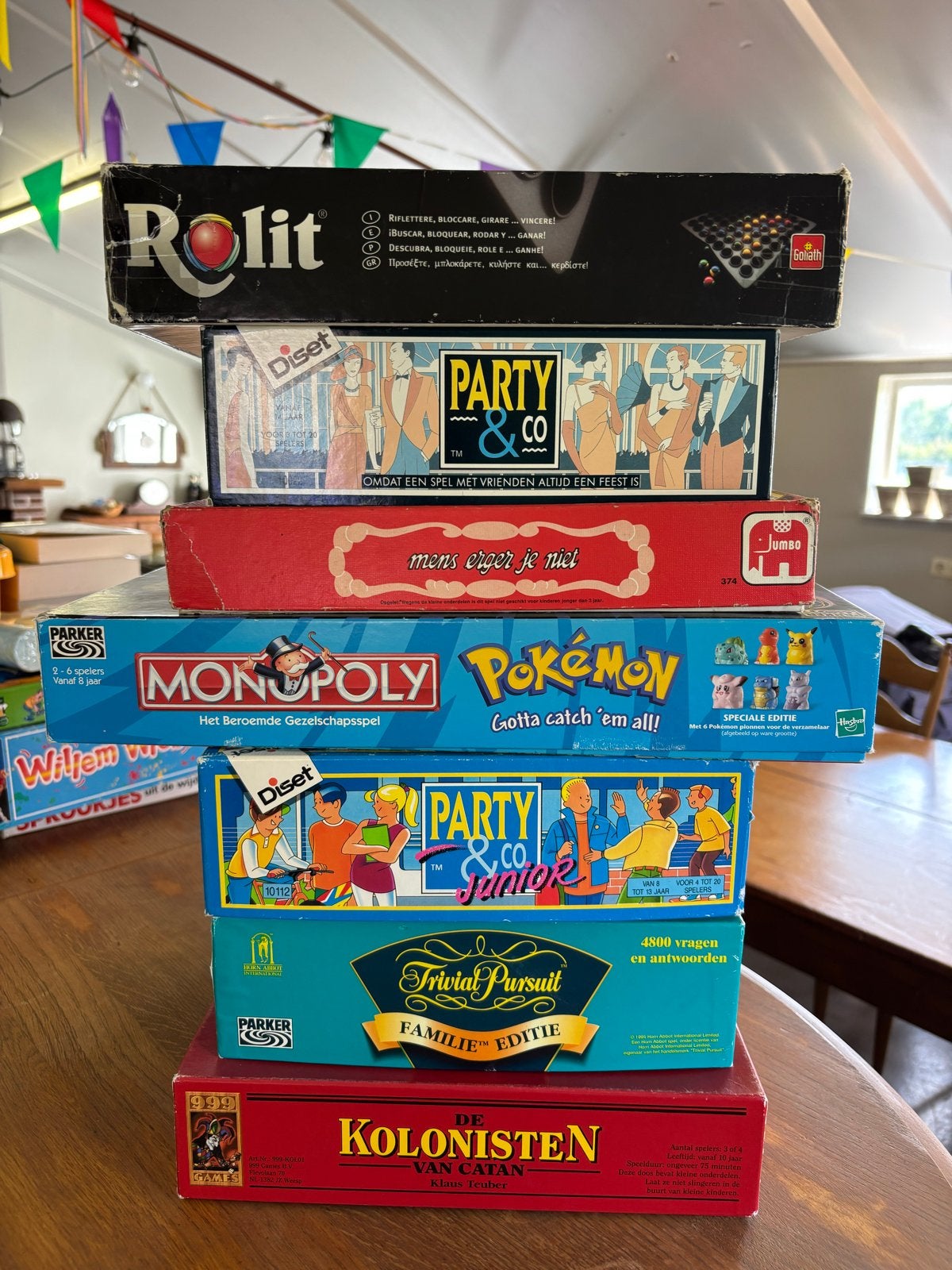 Diverse bordspellen: Party & Co, Monopoly, Kolonisten, Rolit, Een of twee spelers, Ophalen, Gebruikt
