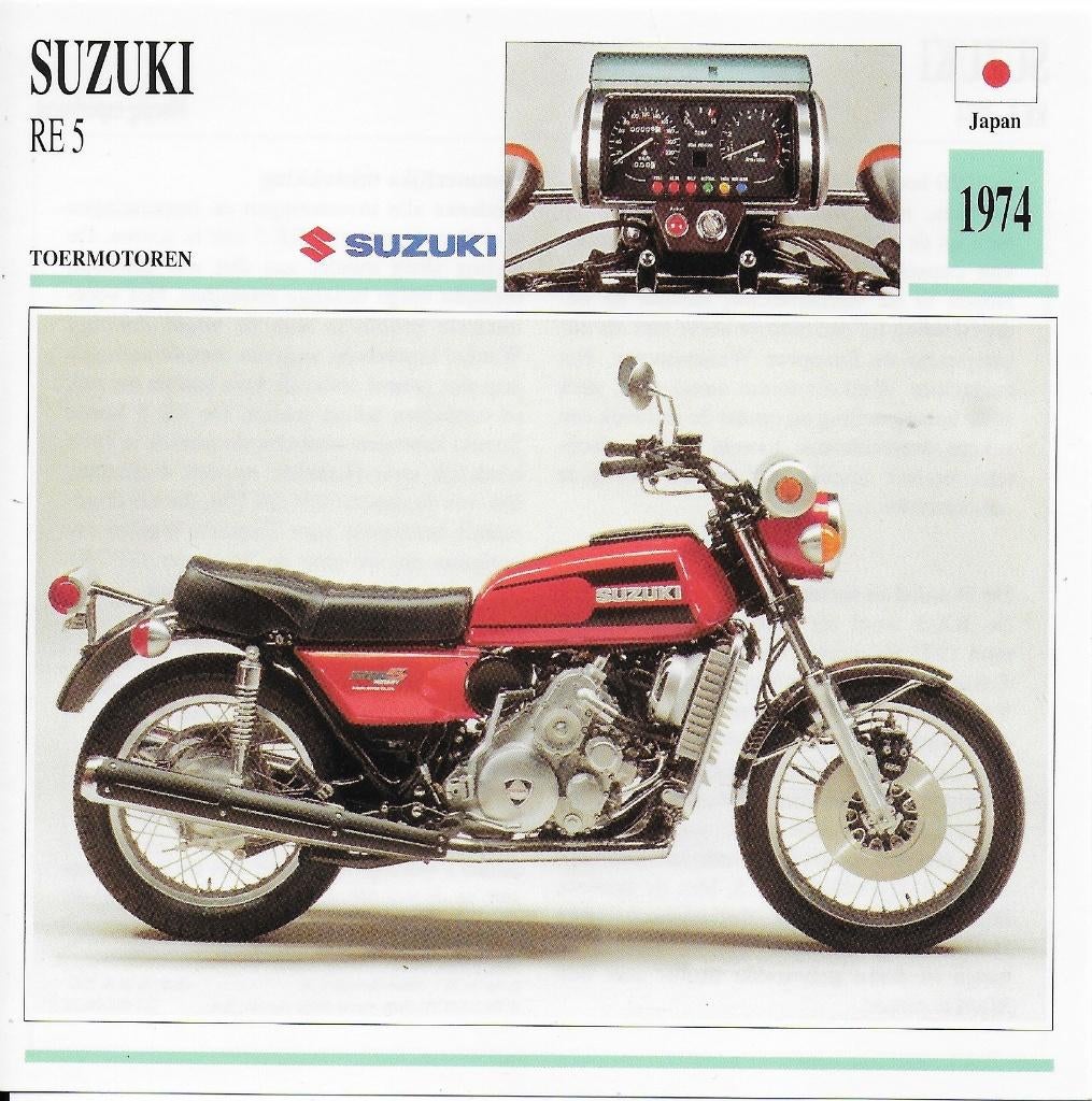 Mk02 motorkaart suzuki re 5 (1974 ), Ophalen of Verzenden, Zo goed als nieuw, Motoren