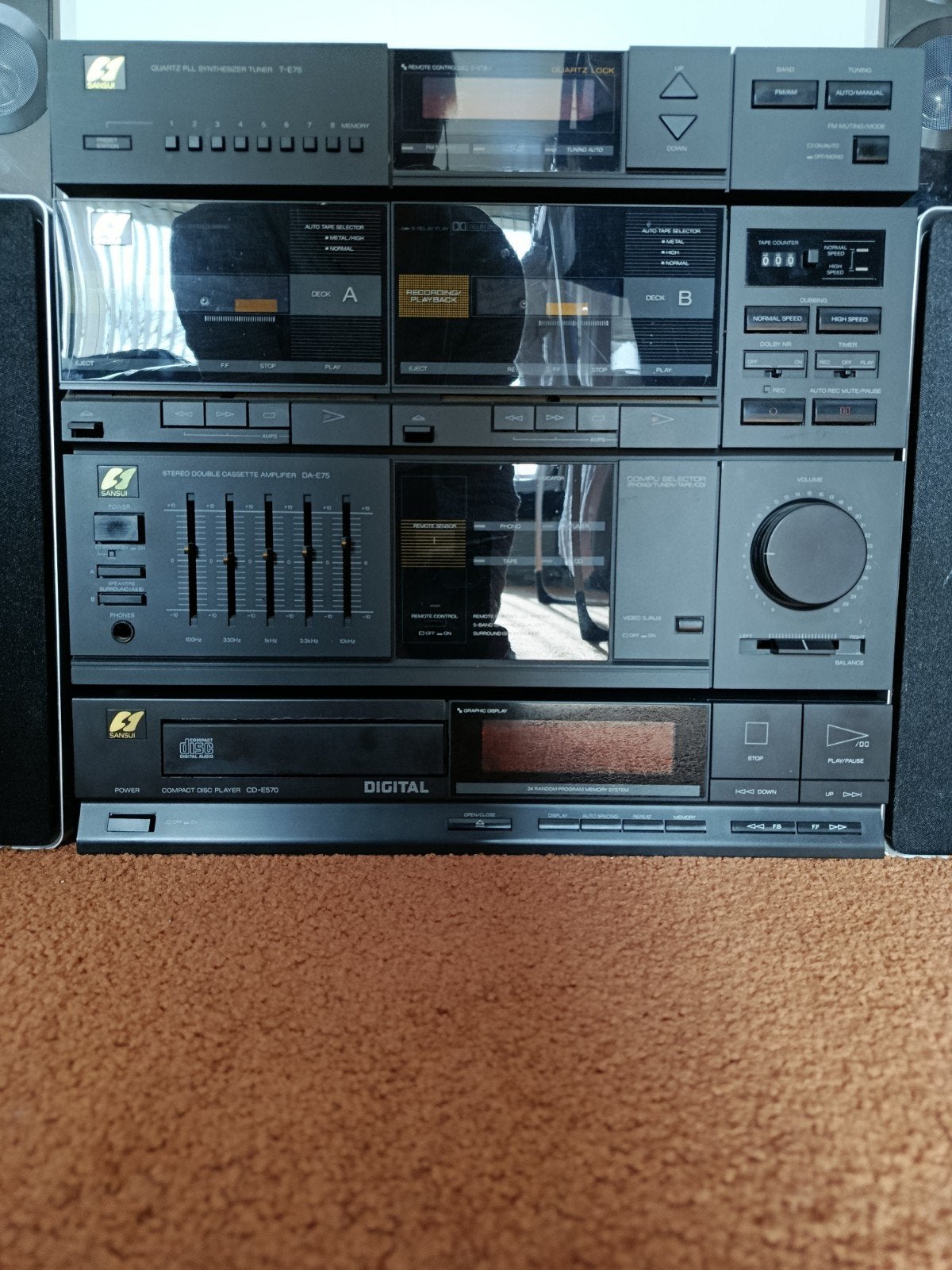Sansui E-75 stereo set, Ophalen of Verzenden, Zo goed als nieuw, Cassettedeck, Overige merken