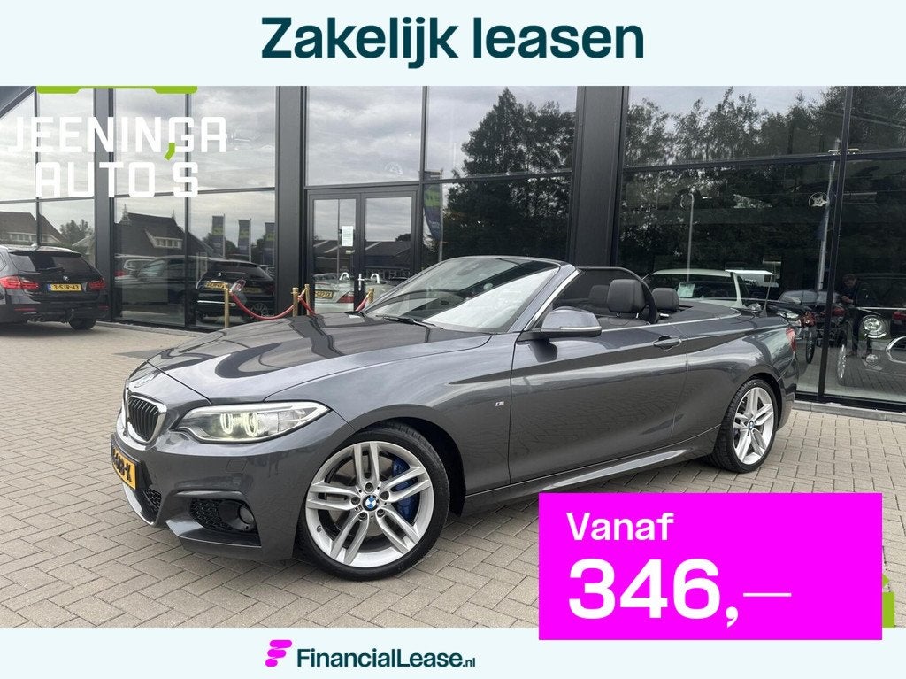 BMW 2-serie Cabrio 220i M pakket |Clima|Stoelverwarming|Trek, Automaat, Achterwielaandrijving, Gebruikt, 4 cilinders